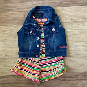 Limited Too romper and jean vest set